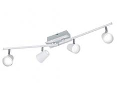 Trio Leuchten LED Deckenleuchte Narcos 873110431, Metall weiß matt / Chrom, 4 x 4 Watt