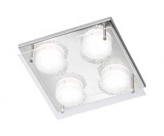 WOFI Deckenleuchte, Metall, Integriert, 22 W, Chrom, 22 x 22 x 5 cm