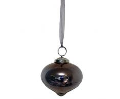 Bollywood Weihnachts-Glaslaterne Weihnachtskugel, Glas, grau, 7,6 cm