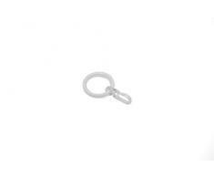 Gardinia Gardinenringe für Gardinenstangen mit 20 mm Durchmesser, Inklusive Gleiteinlage und Faltenlegehaken, 10 Stück, Serie Chicago, Breite 4 mm, Metall, Weiß