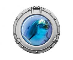 Graz Design 651031_57 Wandsticker Wandtattoo Wandaufkleber Badezimmer Bullauge Delfin Unterwasser (GrÃ¶Ãe=57x57cm)