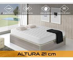 Relaxing-Confort Cloud 21 5.0 Matratze Visco elastisch, algodón-poliuretano, weiß, Doppelbett, 190 x 135 x 21 cm