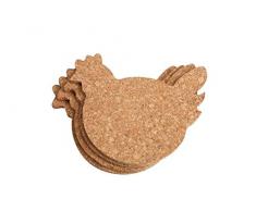T & G Woodware Huhn Untersetzer, beige, 4 Stück