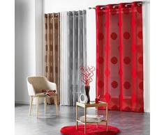 Douceur dIntérieur ODYSSEE Ösenvorhang Polyester Bedruckt 240 x 140 x 0,1 cm, Polyester, haselnussbraun, 240x140x0.1 cm