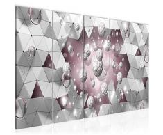 Bilder 3D Abstrakt Wandbild 200 x 80 cm Vlies - Leinwand Bild XXL Format Wandbilder Wohnzimmer Wohnung Deko Kunstdrucke Violett 5 Teilig - MADE IN GERMANY - Fertig zum Aufhängen 016755b