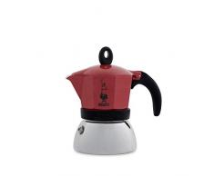 Bialetti 4922 Moka Induktion, 3 Tassen, Deluxe-Ausführung des Klassikers, rot