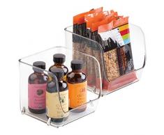 InterDesign Behälter „Linus“ zum Organisieren, stapelbar, ideal für Küche, Vorratsraum, Büro, Badezimmer, Set of 2, S