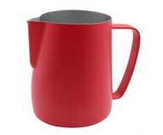 Dianoo Edelstahl Pitcher Krug Milch Schaumbecher Geeignet Für Kaffee Latte Und Schäumende Milch 600ml Rot