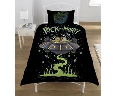 Rick and Morty Bettwäsche-Set „UFO“, Polyester-Baumwolle, Mehrfarbig, für Einzelbett, Polyester-Baumwolle, Mehrfarbig, 135 x 0.5 x 200 cm