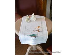 Vervaco PN-0173665 Nordisch Bedruckter Tischläufer Stickset, Baumwolle, mehrfarbig, ca. 40 x 100 cm / 16 x 40