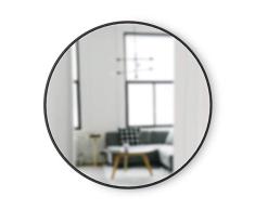 Umbra Hub Wandspiegel – Runder Spiegel für Diele, Badezimmer, Wohnzimmer und Mehr, Schwarz, 94cm Durchmesser