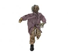 EUROPALMS Sitzender Halloween Zombie | Animierte Figur mit blinkenden roten LED-Leuchteffekten in den Augen, Kopfbewegung und Soundeffekt durch integrierten Lautsprecher | Batteriebetrieben
