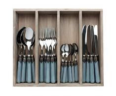 KOM Amsterdam VNE24 Tafelbesteck 24-teilig vintage in Holzkassette, Grau (elefant gray)