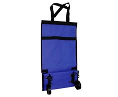 MSV 120001 Einkaufstrolley, klein, zusammenfaltbar, Polyester/Polyethylen, 55,5 x 30 x 15 cm, Blau