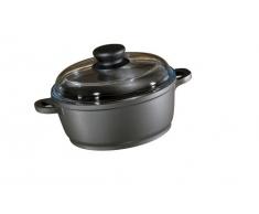 Berndes BONANZA Kochtopf mit Glasdeckel, inkl. Silikon-Thermogriffe, 20 cm, robuster Aluguss, Antihaftversiegelung, 2,3 Liter