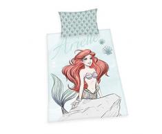 Bettwäsche-Set Disneys Arielle, Kopfkissenbezug ca. 65x100cm, Bettbezug ca. 160x210cm, 100% Baumwolle, Renforcé, mit leichtläufigem Reißverschluss