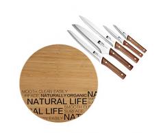 Schneidbrett Tablett und Messer Natur