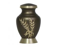 The Ascent Gedenkurnenset Aria Weizen Kleine Urnen für menschliche Asche – Mini-Erinnerungsurnen-Set mit Samtbeutel mit Kordelzug, Trichter und schöner Geschenkbox