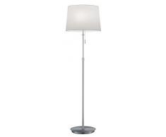 Trio Leuchten Stehleuchte Lyon 409100307, Metall, Nickel matt, Stoffschirm