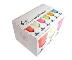 H&H Mediterraneo Set Wasserkelche, Glas, Gemischte Farben, 22 cl, 6 Stück