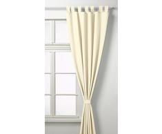 Vorhang Blickdicht Matte unifarbene Gardine mit Schlaufen. Aus edlem Microsatin Micofaser-Gewebe. 175x140, Creme, 20400