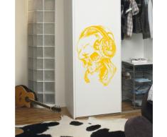 INDIGOS 4052166174169 Wandtattoo w931 Teufel Musik Wandaufkleber, 96 x 62 cm, gold