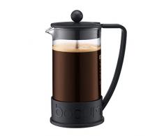 Bodum BRAZIL Kaffeebereiter (French Press System, Permanent Edelstahl-Filter, 1,0 liters) schwarz