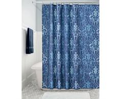 InterDesign Duschvorhang, Damast, 183 x 183 cm, Blau