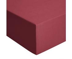AmazonBasics - Spannbetttuch, Jersey, Rot - 180 x 200 cm