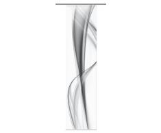 Home Fashion 87600-703 Schiebevorhang Digitaldruck Failand, Seidenoptik, 245 x 60 cm, grau