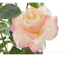 Kunstrose mit 2 Blüten und 1 Knospe rose