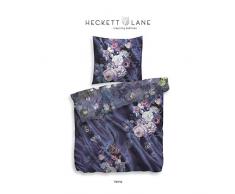Heckett Lane Mako-Satin Wendebettwäsche Vanna 135x200 (80x80) Nightshadow Blue