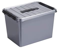 Sunware Q-Line Aufbewahrungsbox, schwarz metallic, 22 l