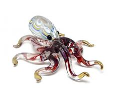 NaCraftTH Glas Figur Murano Glas weht Kunstwerke Handwerk Tierfiguren Hause Fisch Tank Aquarium Dekorationen 3 (W) x 5 (L) x 1.25 (H) Octopus
