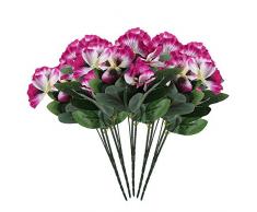 Idlespace Künstliche Stiefmütterchen Kunstseide Blumenstrauß für Festival, Hochzeit, Zuhause & Zimmer Büro Blumendekoration 12x2.76 5 Stück, violett