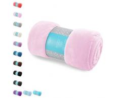 AmeliaHome 39083 Kuscheldecke 70x150 cm rosa Decke Microfaser Mikrofaserdecke Fleecedecke Wohndecke Fleece weich sanft kuschelig puder powderpink pink Tyler Collection