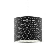 EGLO Pendelleuchte Ramon, 1 flammige Hängelampe Modern, Hängeleuchte aus Stahl in schwarz, weiß , Esstischlampe, Wohnzimmerlampe hängend mit E27 Fassung, Ø 37 cm