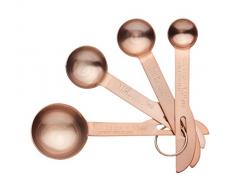 KitchenCraft MCMSPNCOP Master Class Edelstahl Messlöffel (Set von 4) – Kupfer-Finish