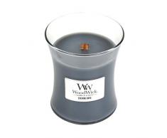 WoodWick mittelgroße Duftkerze im Sanduhrglas mit knisterndem Docht, Evening Onyx, bis zu 60 Stunden Brenndauer