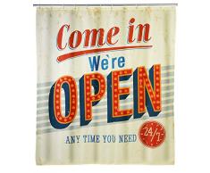 Wenko Anti-Schimmel Duschvorhang Vintage Open - waschbar, 200 x 180 cm, mehrfarbig