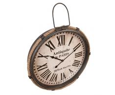 Clayre & Eef 5KL0086 Uhr/Wanduhr Gross Landhausstil Küche/Wohnzimmer 47 * 7 * 58 cm / 1*AA Batterie (Wird Nicht mitgeliefert)