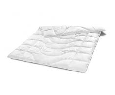 Traumnacht Komfort Steppbett Mono Ganzjahresdecke, mit einem Baumwollbezug für ein optimales Schlafklima in 155 x 220 cm, weiß