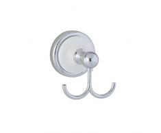 axentia Doppelhaken Lyon Premium, Badaccessoires aus Edelstahl, Handtuchhalter aus Keramik, Halterung fÃ¼r KÃ¼che und Bad, ca. 8 x 8 x 9 cm, silber