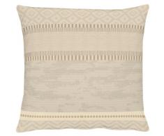 APELT Kissenhülle KITAMI Farbe 20, moderner und extravaganter Kissenbezug, hochwertige und edle Zierkissenhülle mit eingewebten elegantem Muster, aufwendige Jacquard Webung in Beige, Größe 49 x 49 cm