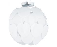 Reality Leuchten Deckenleuchte in chrom mit Acrylscheiben weiß / 1 x E27 max. 60 W exklusive Leuchtmittel/ø 38 cm R60051001