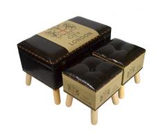 Mayflower Vintage Collection London Fußhocker, gepolstert, 3 Stück, Rectangular