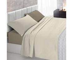 Italian Bed Linen Natural Color Bettwäsche Set, 100% Baumwolle, Dove gray/Creme, Doppelte