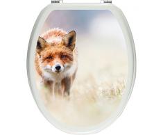 Pixxprint Schleichender Fuchs als Toilettendeckel Aufkleber, WC, Klodeckel - Maße: 32x40 cm, Gläzendes Material Toilettendeckelaufkleber, Vinyl, bunt, 40 x 32 x 0.02 cm