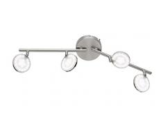 WOFI Deckenspot, Acryl, Integriert, 16 W, Nickel Matt, 63.5 x 10 x 9.5 cm