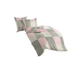 Bierbaum Bettwäsche 6277, Fein-Biber, Made in Germany, rosa 13, 200x200 + 2x 80x80 cm, für das Doppelbett
